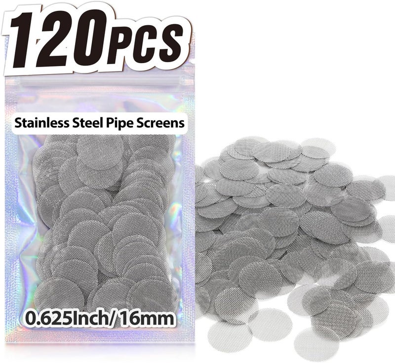 STANKER Pipe Screens 120pcs 5/8 Inch 15.88mm Stainless Steel Pipe Screen, 0.625 Inch Metal Mesh Filter Screen - Image 1